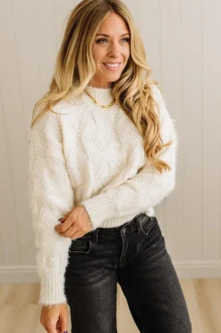 Eyelash Finish Checkerboard Sweater