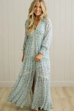 Floral + Lace Button Down Maxi