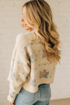 Floral Accent Cozy Cardigan