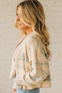 Floral Accent Cozy Cardigan