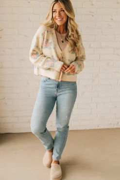 Floral Accent Cozy Cardigan