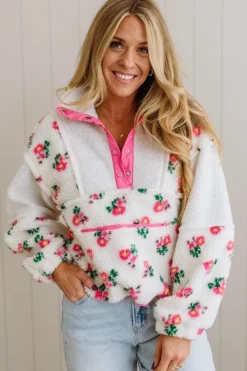 Floral Sherpa Pullover