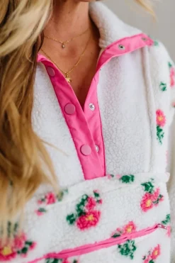 Floral Sherpa Pullover