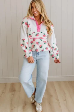 Floral Sherpa Pullover