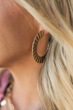 Fluted Flat Hoop Earrings