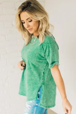 French Terry Acid Wash Top