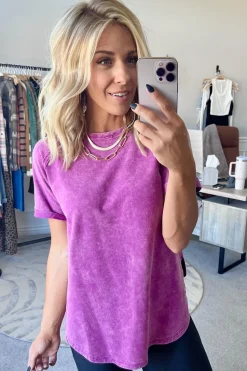 French Terry Acid Wash Top