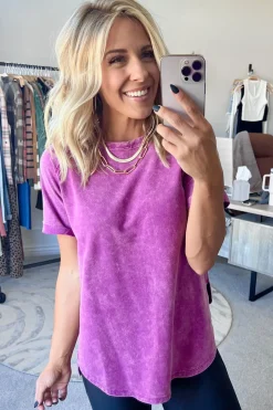 French Terry Acid Wash Top