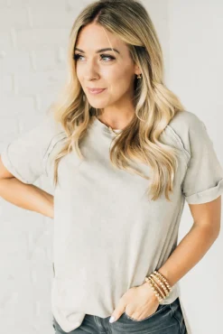 French Terry Acid Wash Top