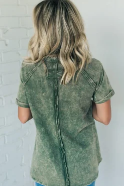 French Terry Acid Wash Top