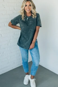 French Terry Acid Wash Top