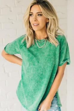 French Terry Acid Wash Top