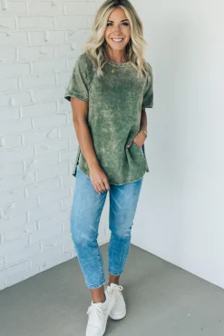 French Terry Acid Wash Top