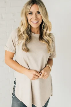 French Terry Acid Wash Top