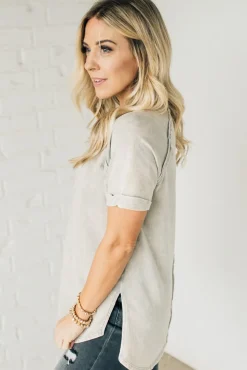 French Terry Acid Wash Top