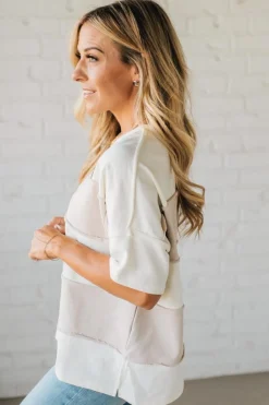 French Terry Contrast Color Block Top