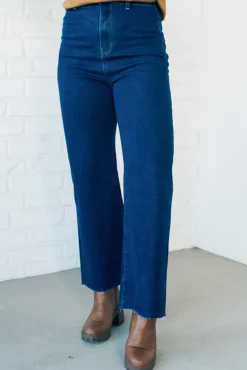 Greta High Rise Wide Leg Pants | Denim - ANNIEWEAR