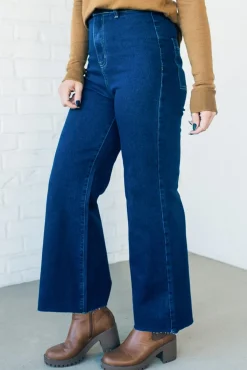 Greta High Rise Wide Leg Pants | Denim - ANNIEWEAR
