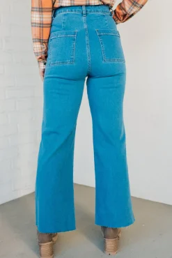 Greta High Rise Wide Leg Pants | Denim - ANNIEWEAR