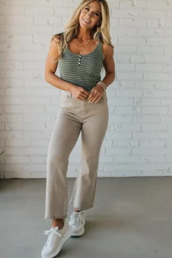 Haddie Frayed Hem Jeans | Ash Mocha - ZENANA