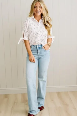 Hearts and Bows Button Front Top