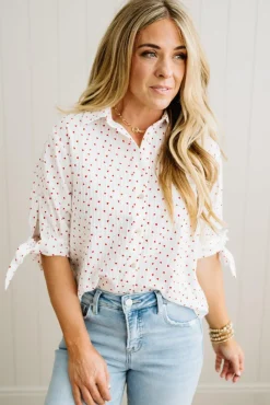 Hearts and Bows Button Front Top