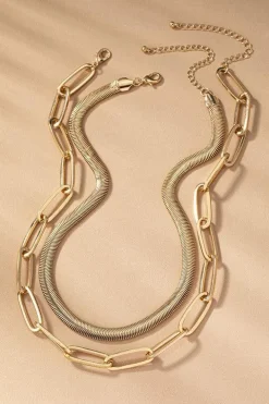 Herringbone + Chunky Link Necklace