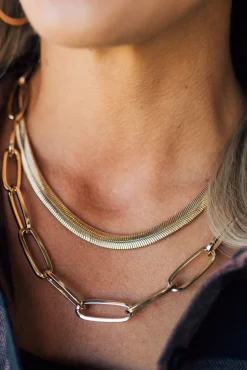 Herringbone + Chunky Link Necklace