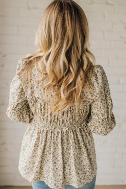 High Low Floral Tie Front Peplum