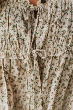 High Low Floral Tie Front Peplum