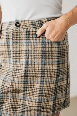 High Waist Plaid Mini Skirt
