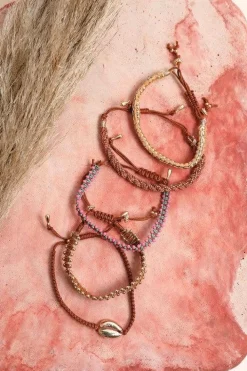 Individual Bead + Leather Layered Bracelets