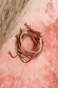 Individual Bead + Leather Layered Bracelets