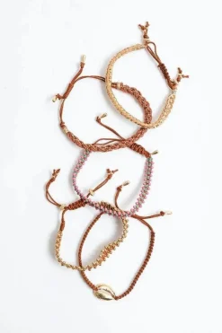 Individual Bead + Leather Layered Bracelets