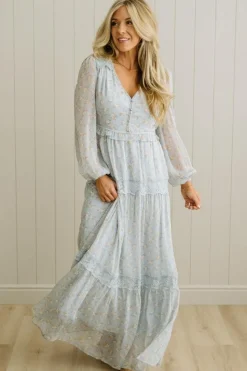Irina Floral Lace Paneled Maxi