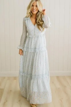 Irina Floral Lace Paneled Maxi