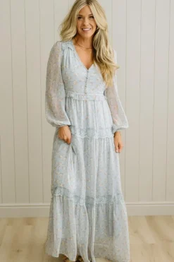 Irina Floral Lace Paneled Maxi