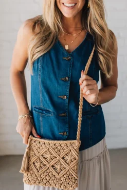 Jonah Macrame Crossbody Bag