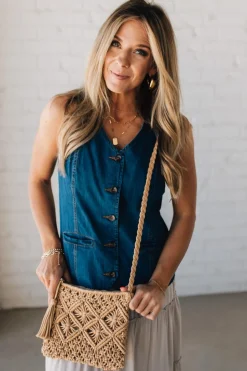 Jonah Macrame Crossbody Bag