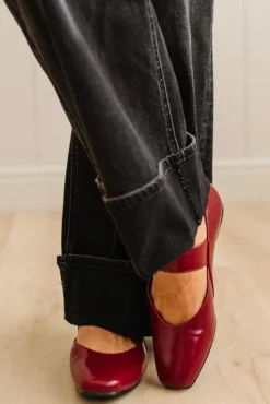 Kailey Squared Toe Mary Janes | Red