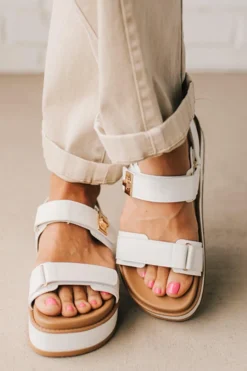 Kamie Chunky Strap Sandals | White