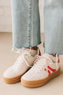 Kimmy Double Stripe Sneakers | Red