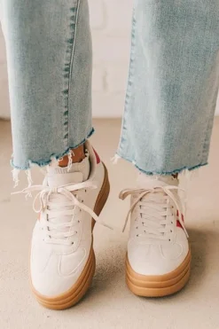 Kimmy Double Stripe Sneakers | Red