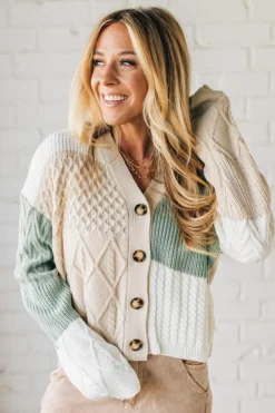 Knitted Colorblock Cardigan