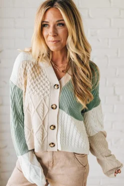 Knitted Colorblock Cardigan