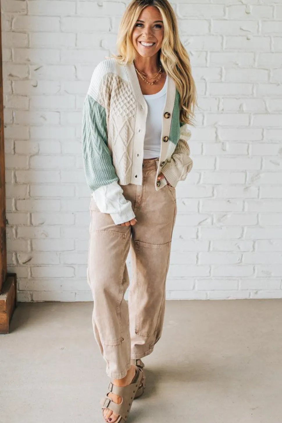 Knitted Colorblock Cardigan