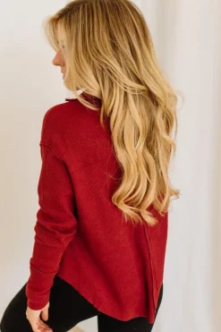 Kyla Waffled Snap Button Top