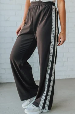 Lace Trimmed Track Pants