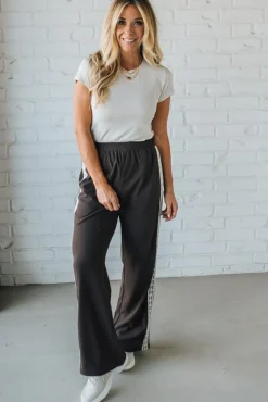Lace Trimmed Track Pants