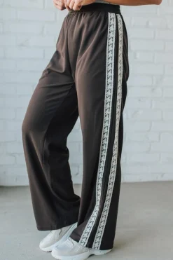 Lace Trimmed Track Pants